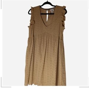 Pre-owned Knox Rose Tan Eyelet Mini Dress
